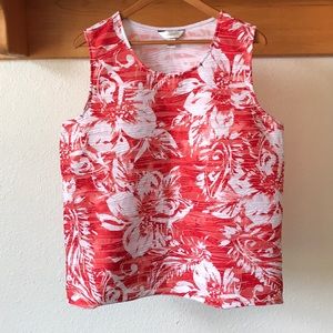 CJ Banks Floral Print Sleeveless Blouse